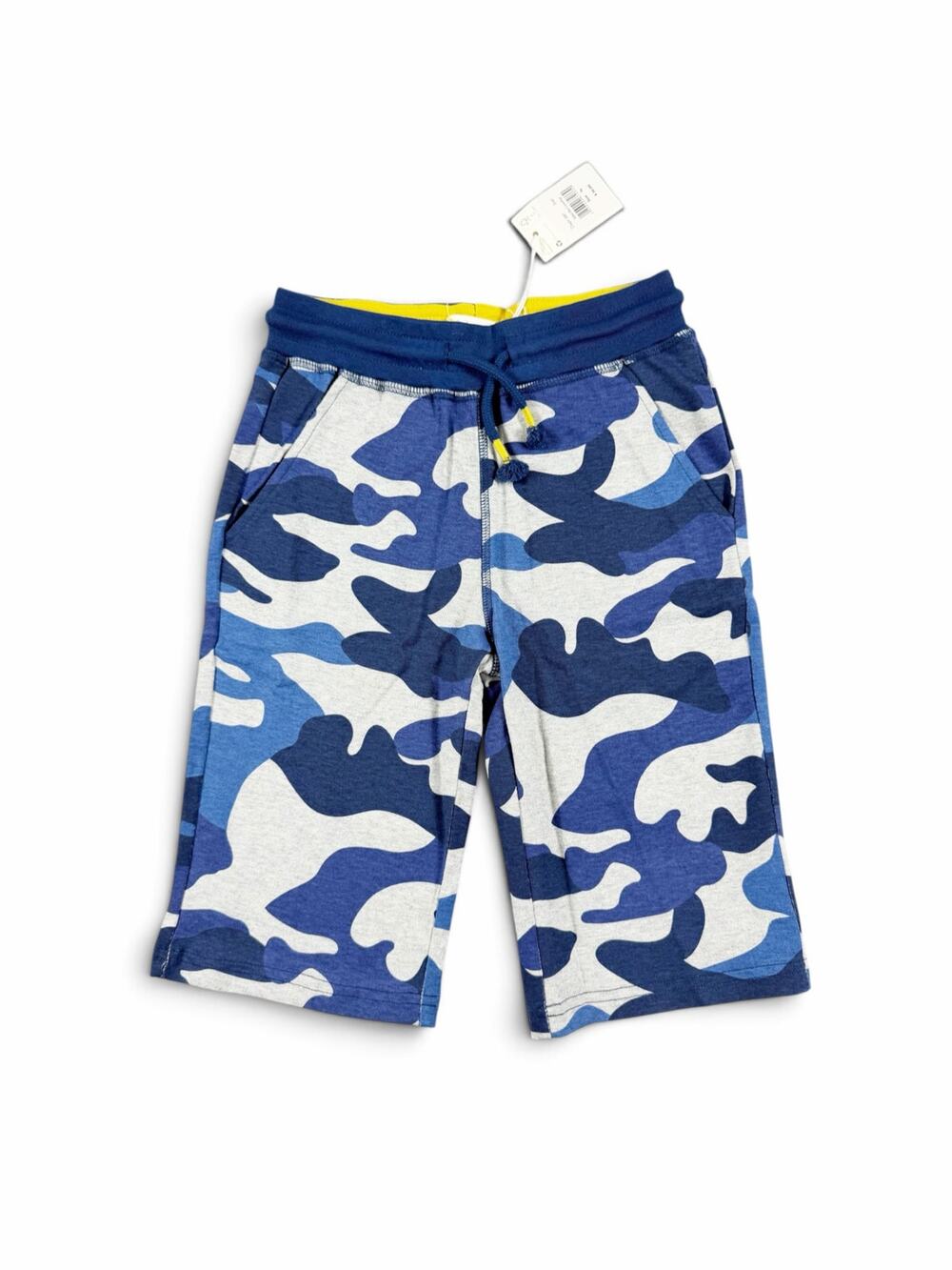 NEW Mini Boden Blue Camouflage Cotton Baggies Sweat Shorts Boys 7 Years